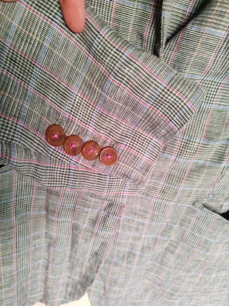 Blazer de linho puro xadrez