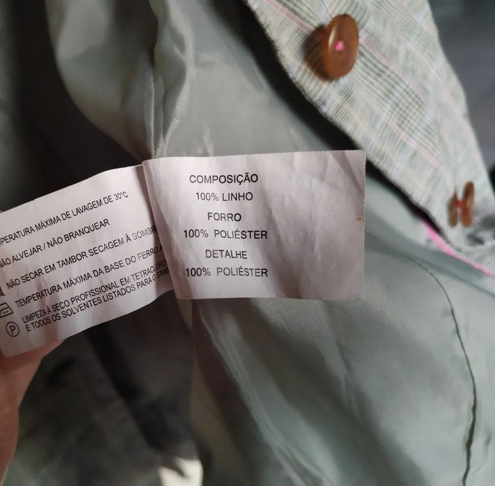Blazer de linho puro xadrez