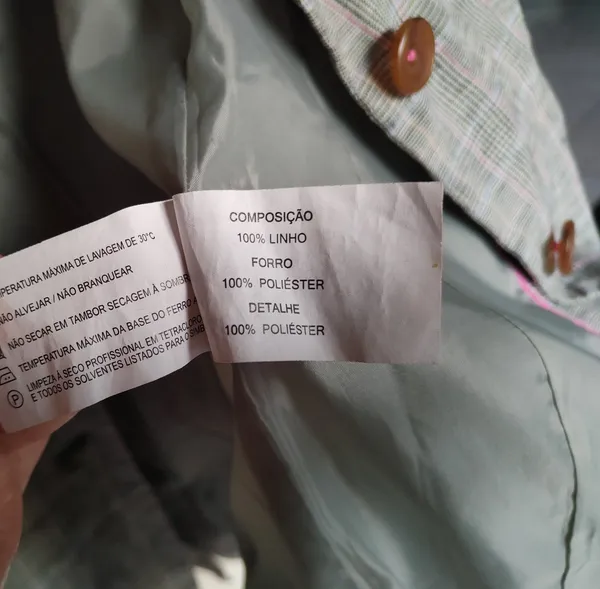 Blazer de linho puro xadrez