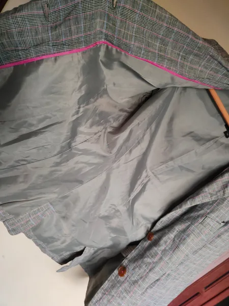Blazer de linho puro xadrez