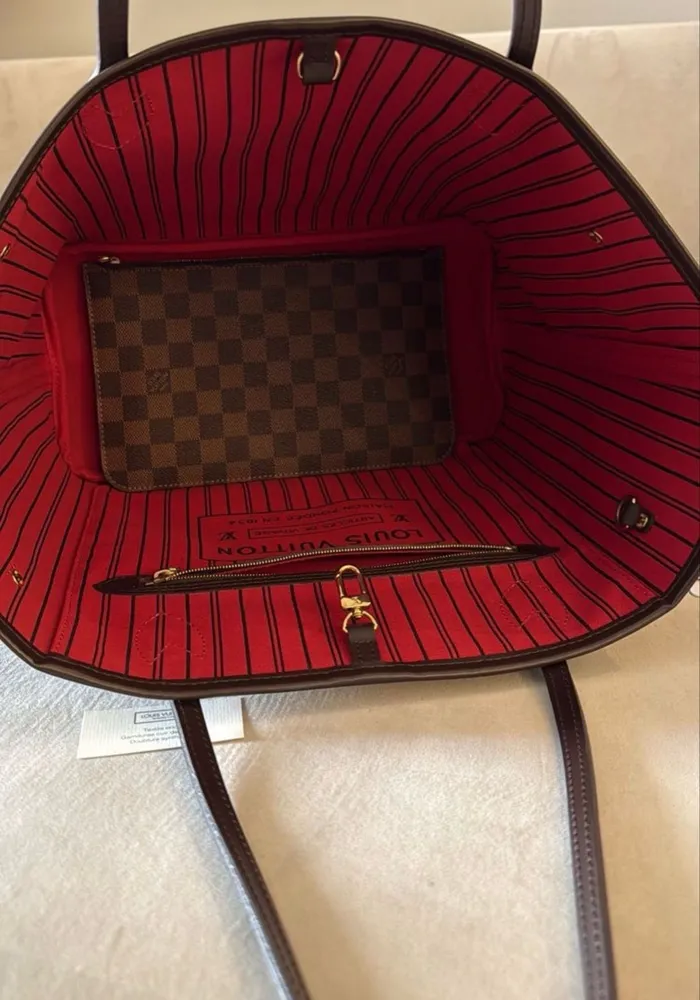 bolsa em couro noverfull damier