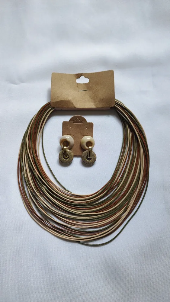 conjunto artesanal colar e brincos