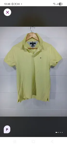 camisa polo tommy hilfiger amarela p