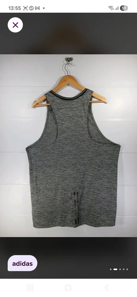 camiseta regata adidas supernova cinza gg