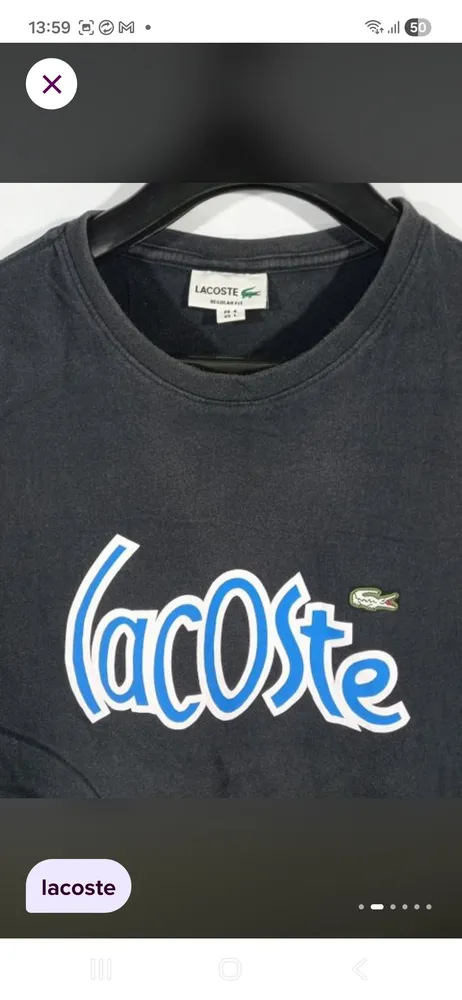 camiseta lacoste tamanho m