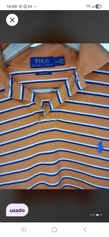 camisa polo ralph lauren custom fit, tamanho g