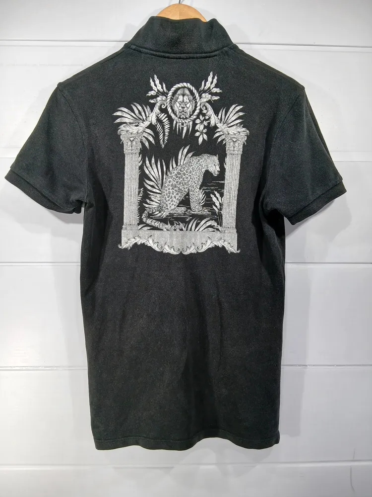 camisa polo zara preta tamanho p