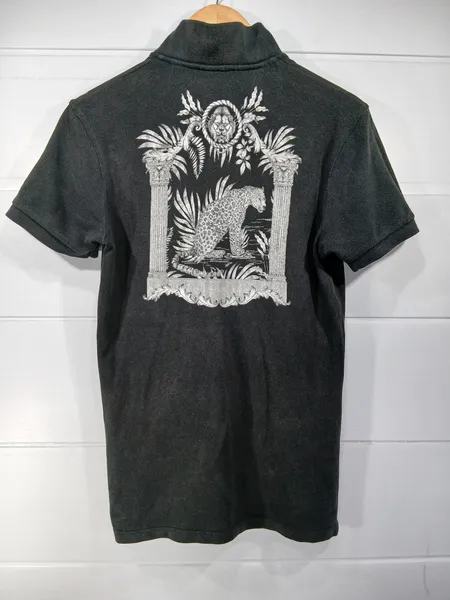 camisa polo zara preta tamanho p