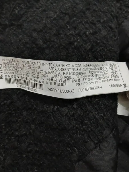 jaqueta zara marroquina preta p