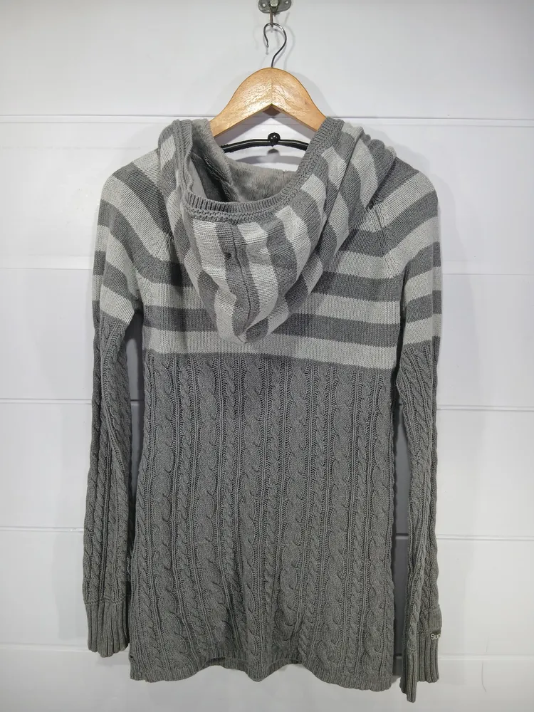 moletom superdry cinza listrado m