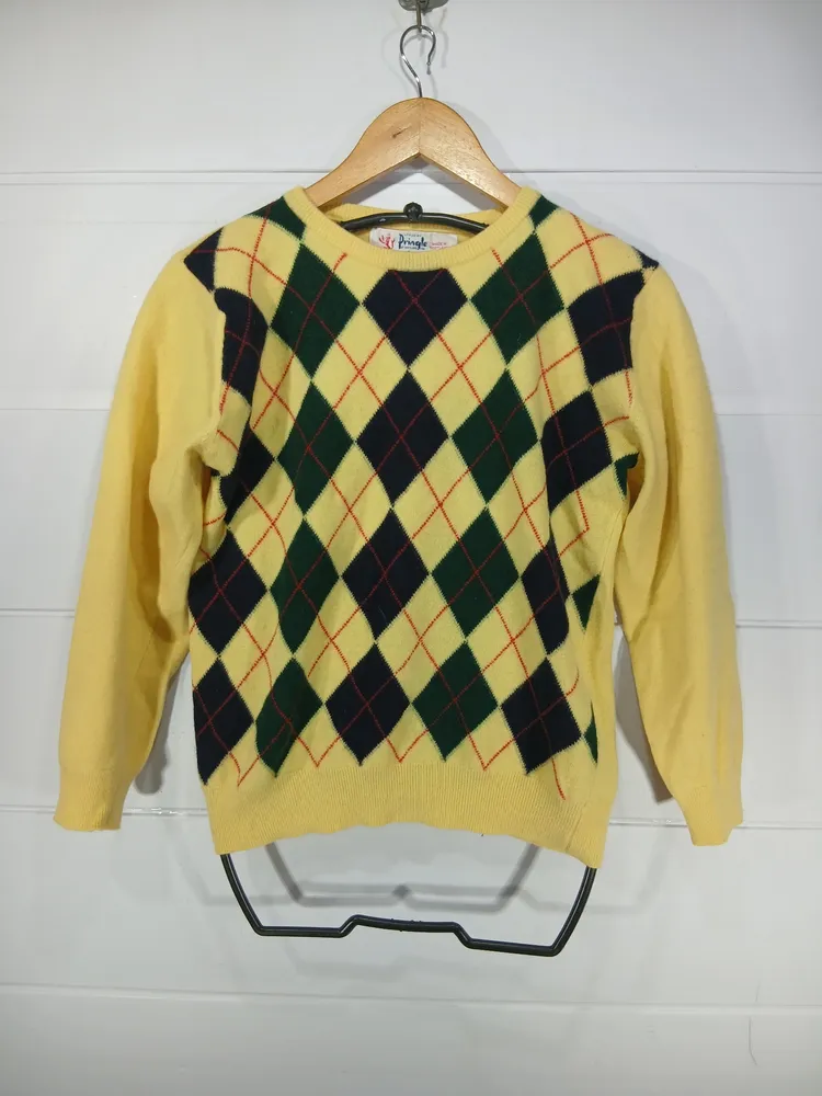 suéter pringle escocês amarelo tamanho p