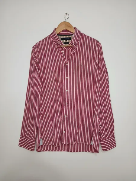 camisa social masculina tommy hilfiger listrada m