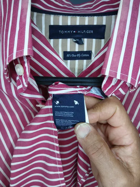 camisa social masculina tommy hilfiger listrada m