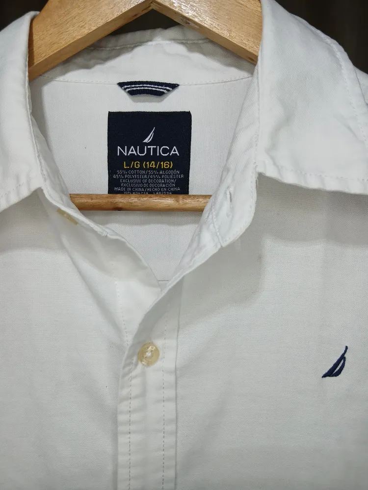 camisa social masculina manga comprida náutica tamanho LG