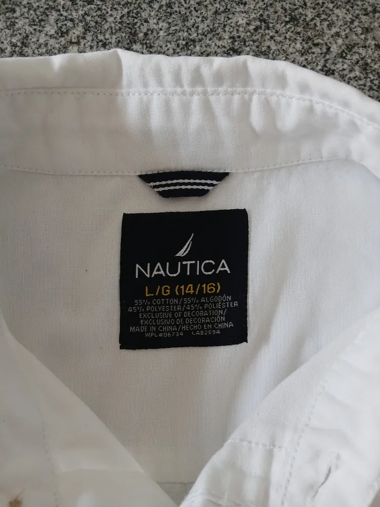 camisa social masculina manga comprida náutica tamanho LG