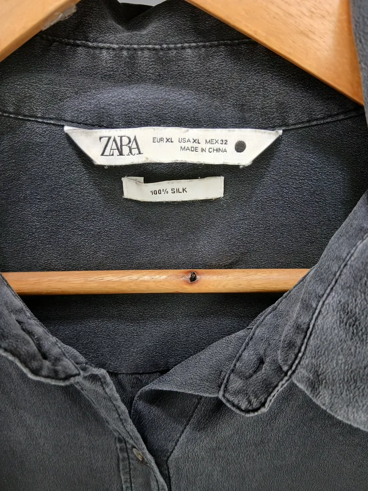 camisa social zara masculina preta g