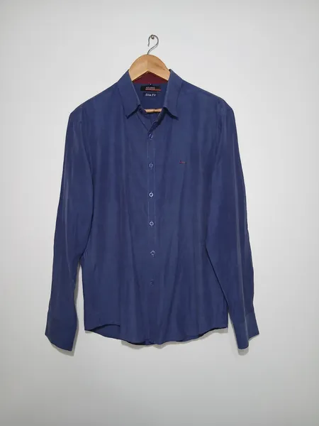 camisa social aramis slim fit azul g