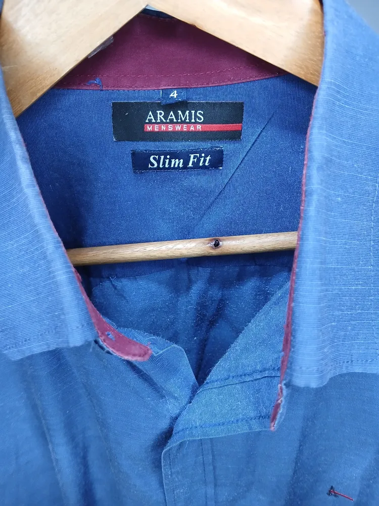 camisa social aramis slim fit azul g