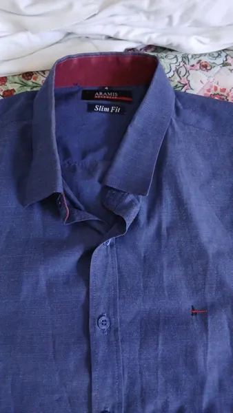 camisa social aramis slim fit azul g