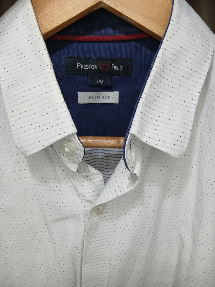 camisa social mas. marca preston field, tamanho 3 m