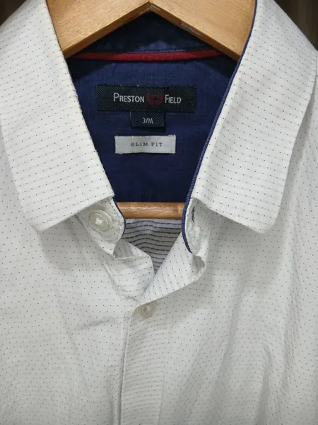 camisa social mas. marca preston field, tamanho 3 m
