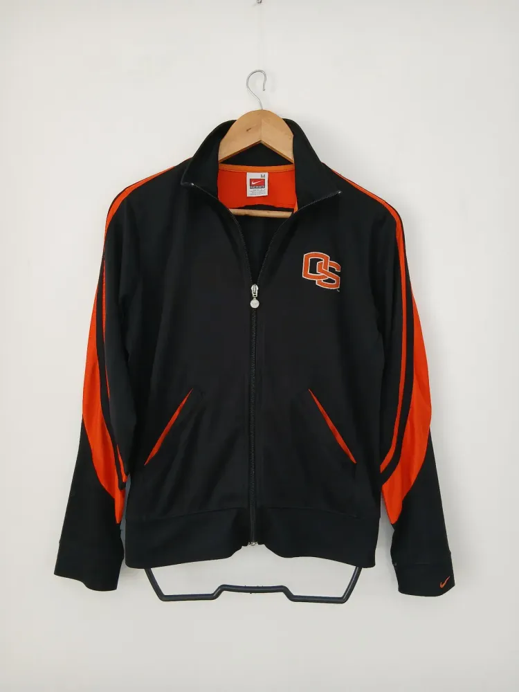 jaqueta nike unissex preta e laranja tamanho m