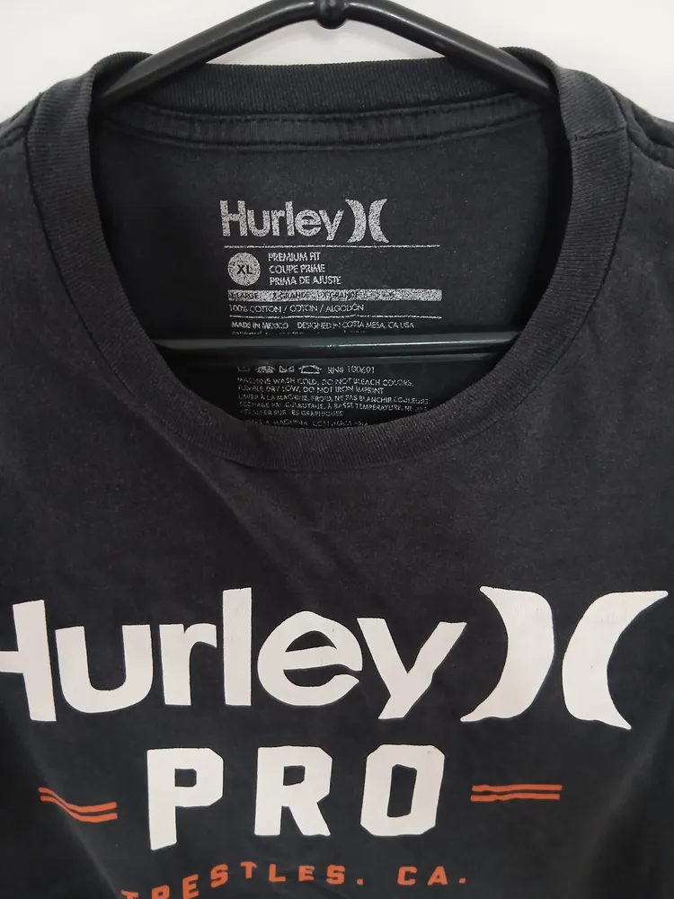 camiseta masculina hurley pro trestles preta gg