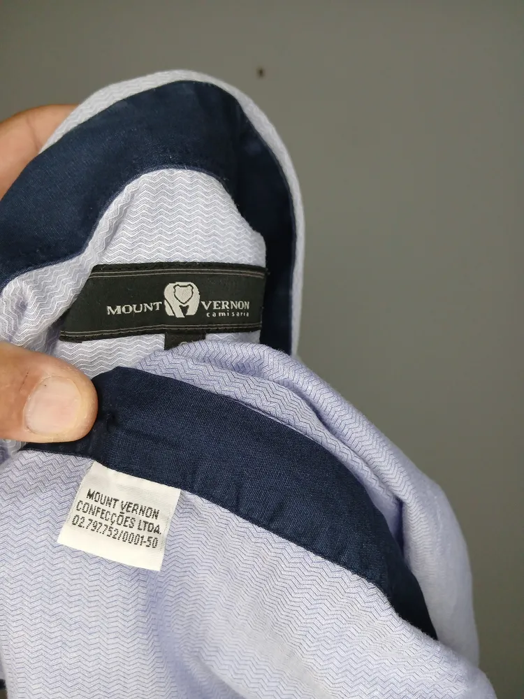 camisa social masculina mount vernon 46