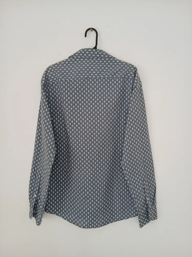 camisa social zara estampada manga longa tamanho m