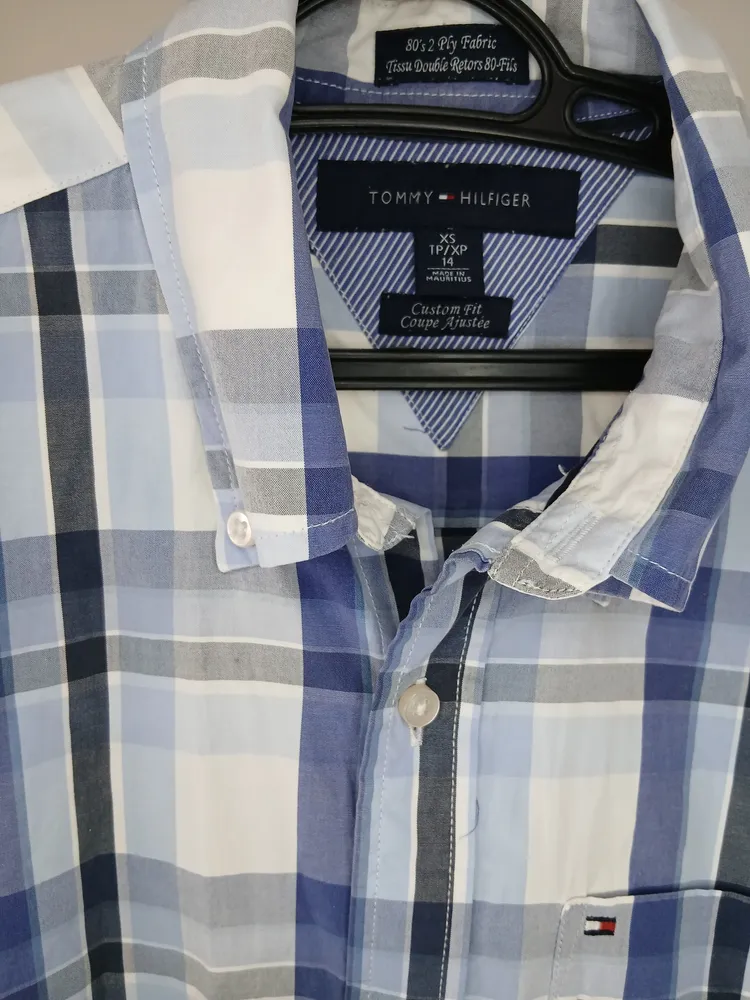 camisa social masculina tommy hilfiger tamanho tp/xp 14