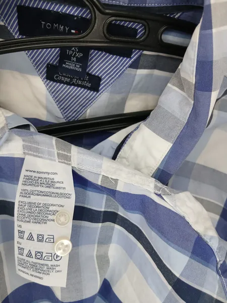 camisa social masculina tommy hilfiger tamanho tp/xp 14