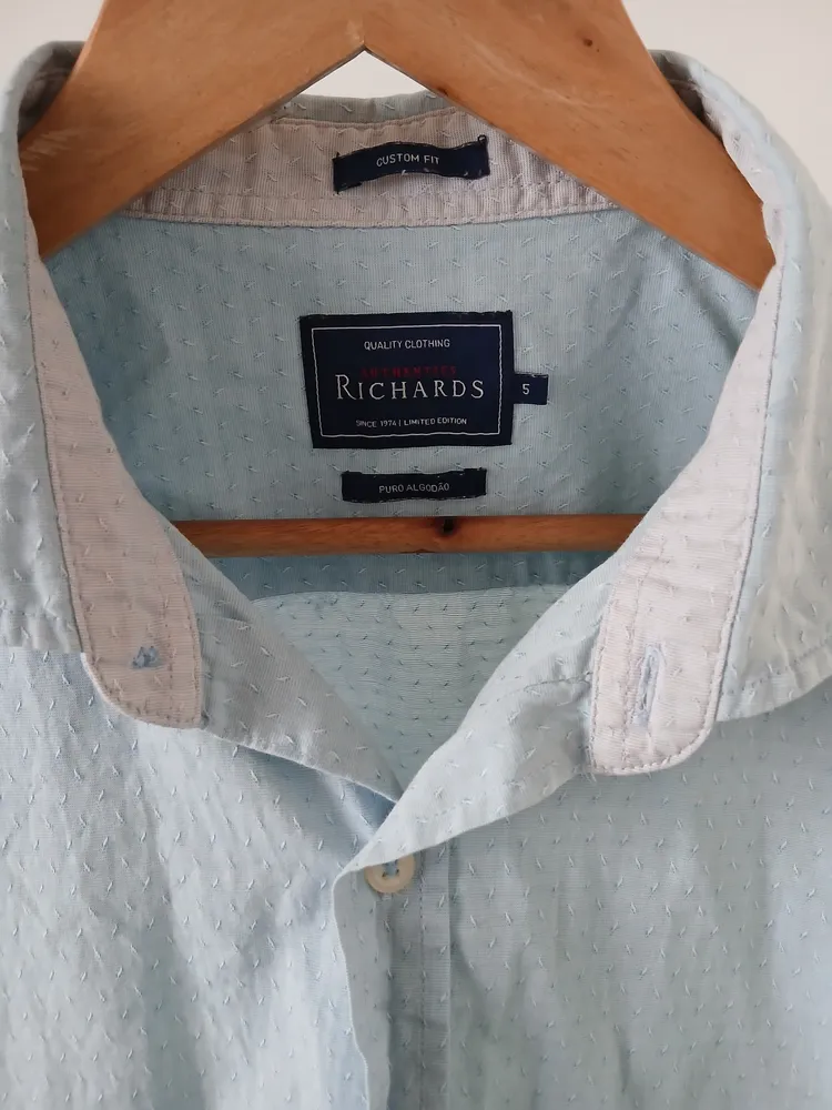 camisa social masculina manga curta richards