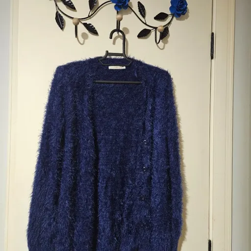 casaco de pelo azul M