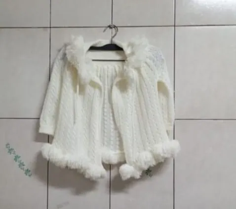 casaco feminino infantil de tricô branco tamanho 3