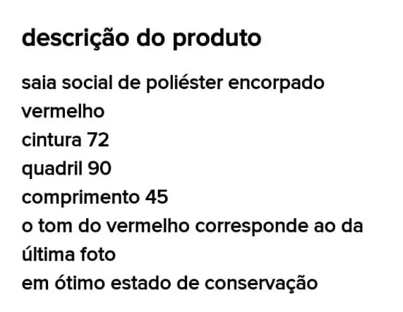 saia social feminina le lis blanc tamanho P