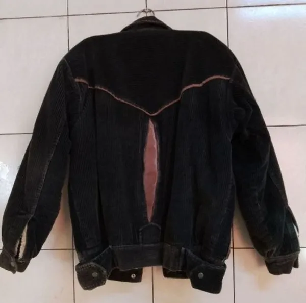 Jaqueta feminina retrô preta Langer tamanho M