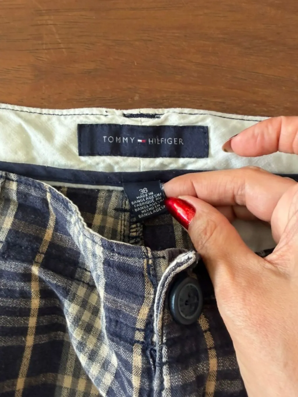 Bermuda Cargo Tommy Hilfiger Xadrez Azul Tam 46