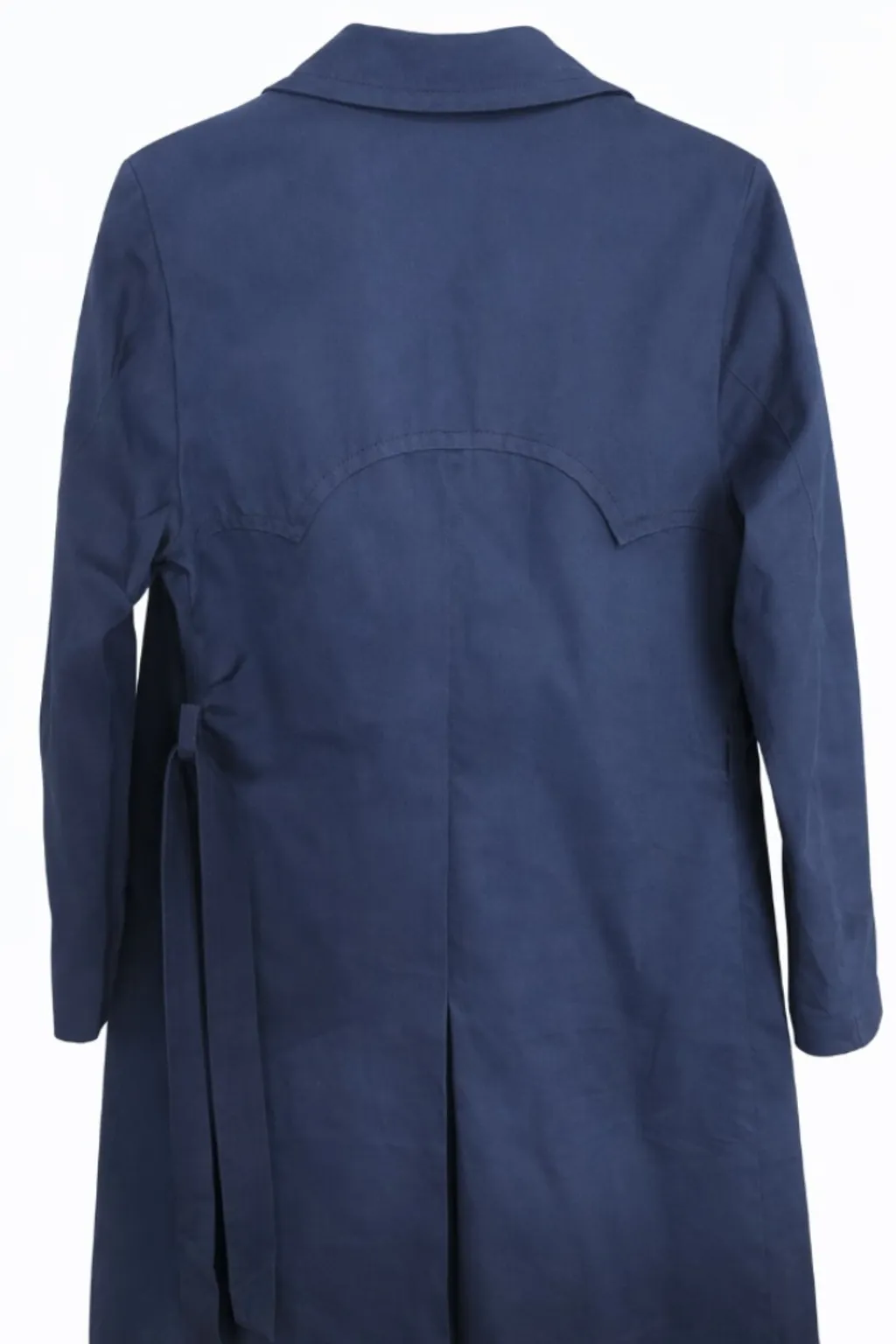 Casaco trench coat azul marinho Goma São Paulo elegante vintage