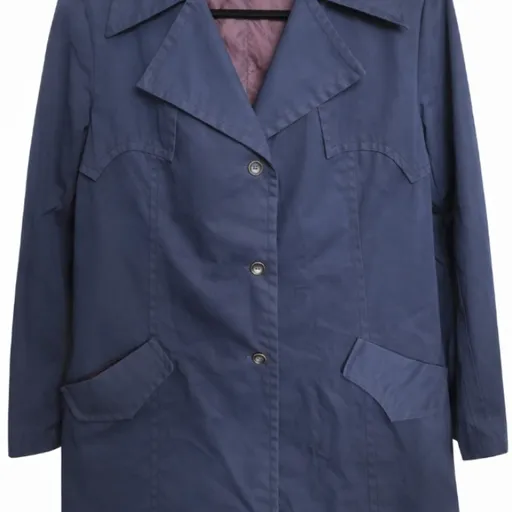 Casaco trench coat azul marinho Goma São Paulo elegante vintage