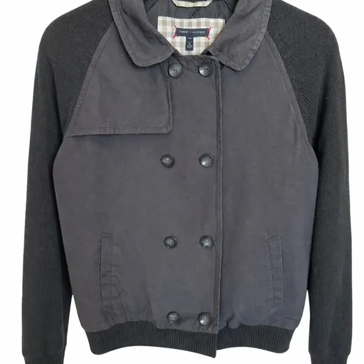 Casaco Tommy Hilfiger Preto Detalhe Tricot – Tam M