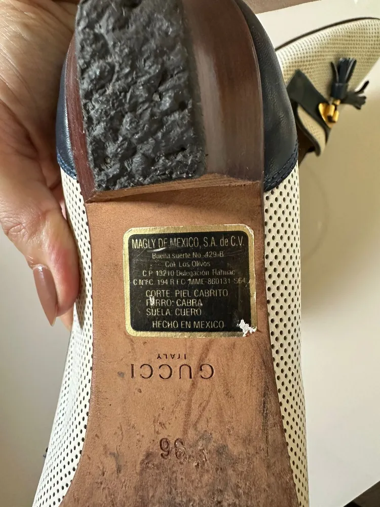 Sapato Gucci original bicolor couro perfurado tam 36