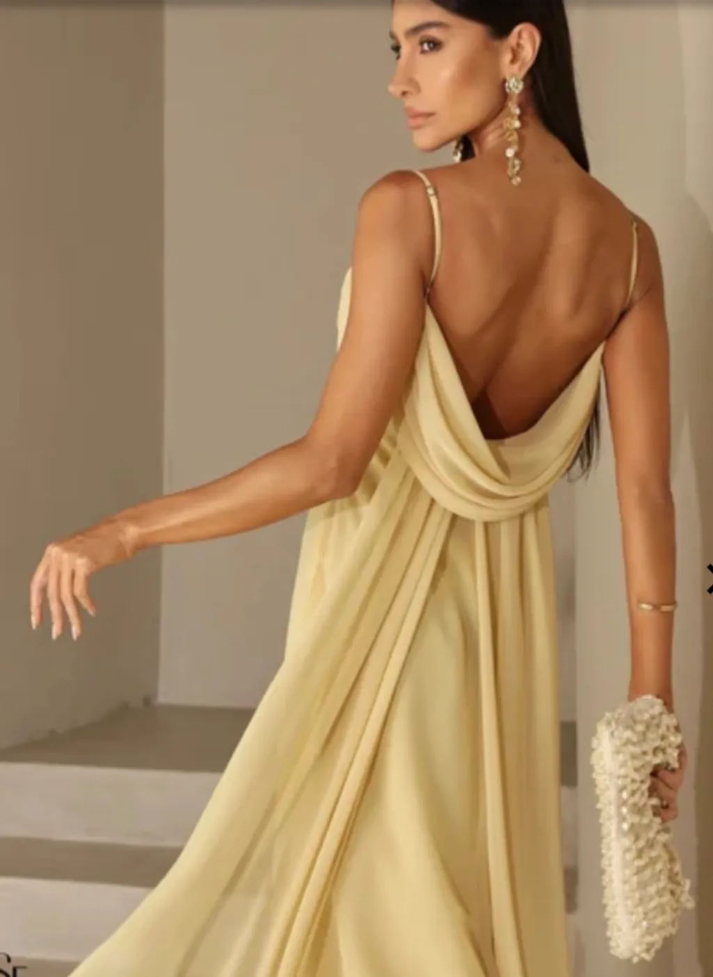 VESTIDO LONGO DRAPEADO BUSTO E COSTAS CAMILA CAMOMILA