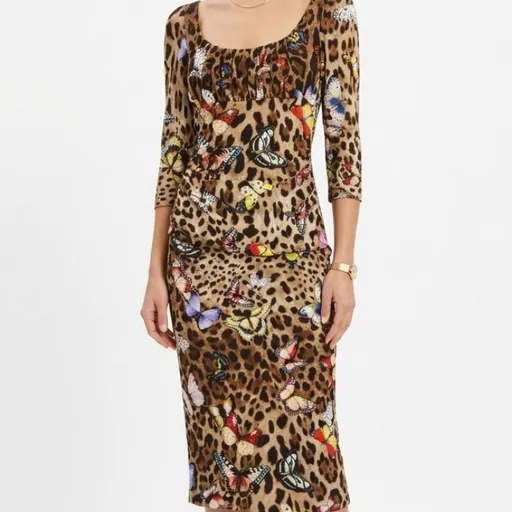 VESTIDO ONÇA E BORBOLETA . DOLCEeGABBANA