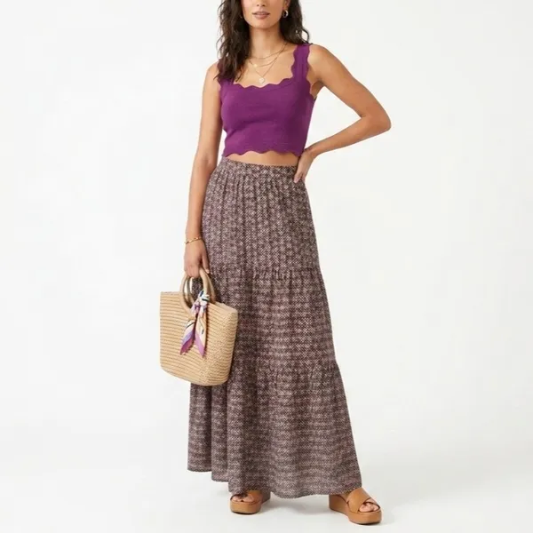 Conjunto Cropped e Saia