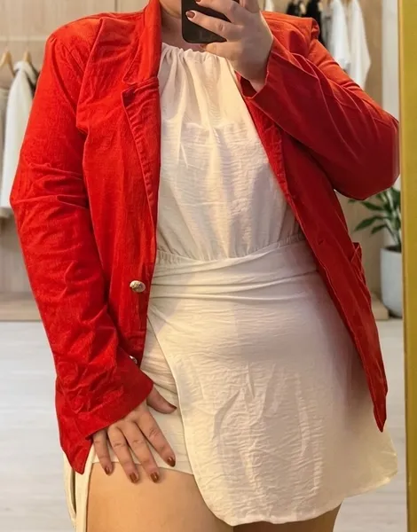 Blazer Feminino Vermelho CGC 100% Algodão