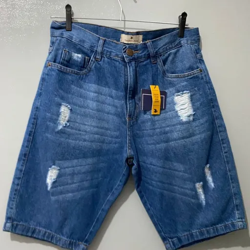 bermuda jeans rasgada
