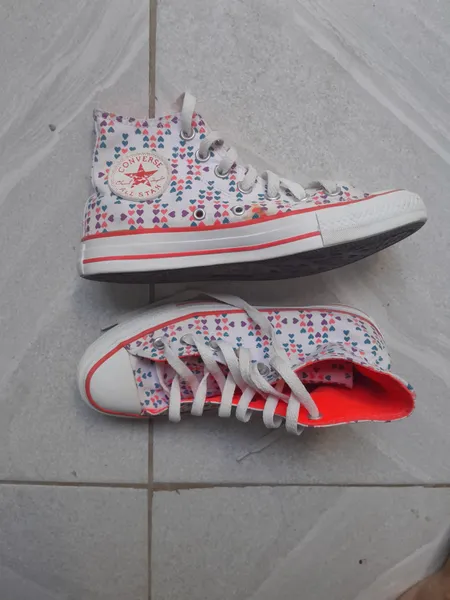 tênis converse all star cano alto corações