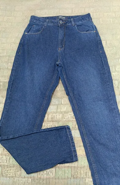 calça jeans cintura alta sem strech
