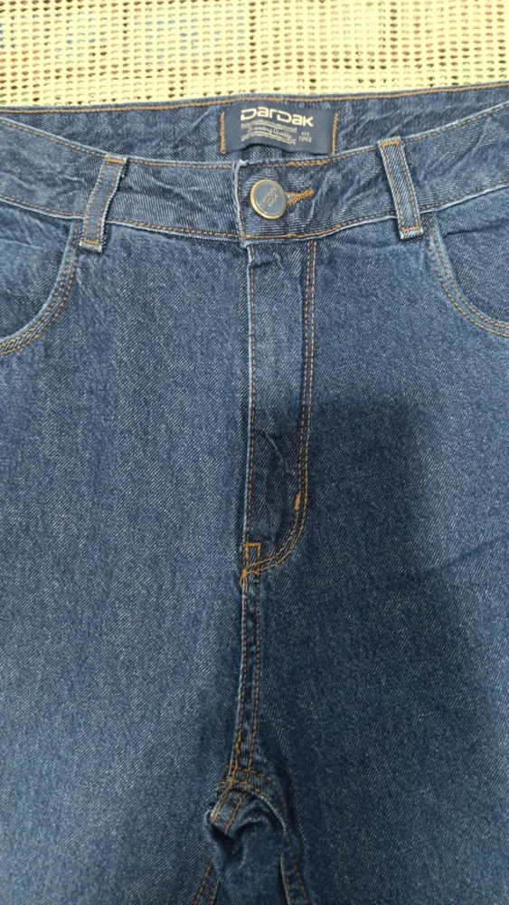 calça jeans cintura alta sem strech