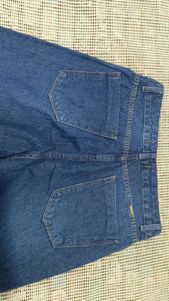 calça jeans cintura alta sem strech